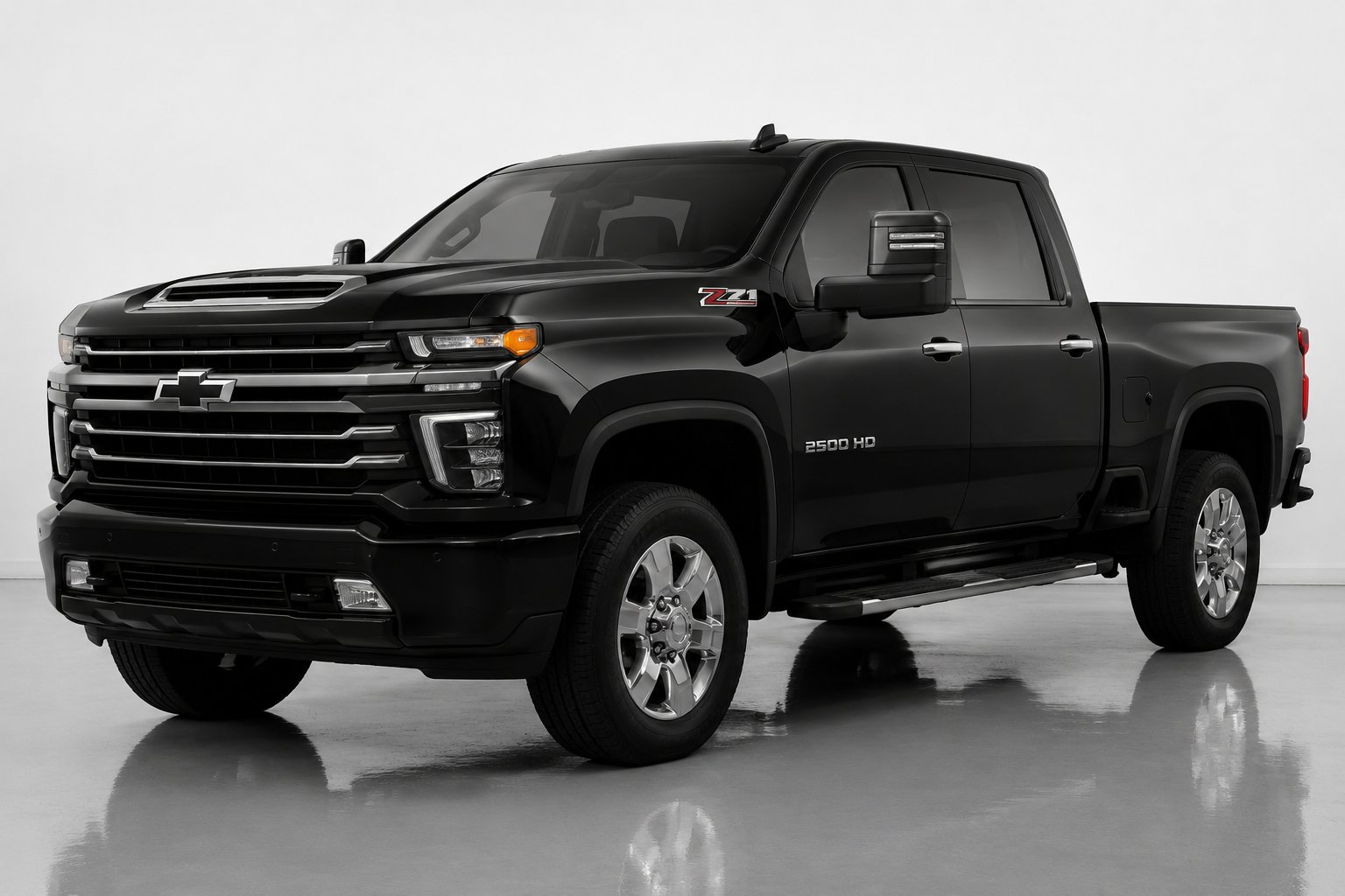 Black Chevrolet Silverado 2500 HD Z71 heavy duty pickup truck